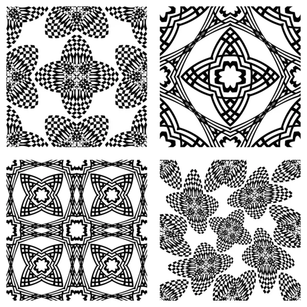 Op art monochromatic patterns 2 — Stock Vector