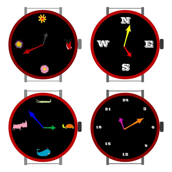 Collezione di orologi — Vettoriale Stock