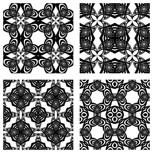 Черно-белые бесшовные узоры — стоковый вектор