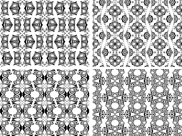 Black and white seamless patterns 2 — Stock Vector