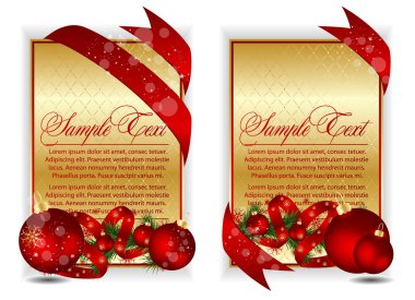 gold christmas banners clipart