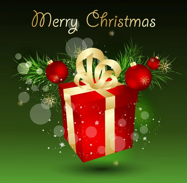 Cloches de Noël avec ruban sur fond vert — Image vectorielle
