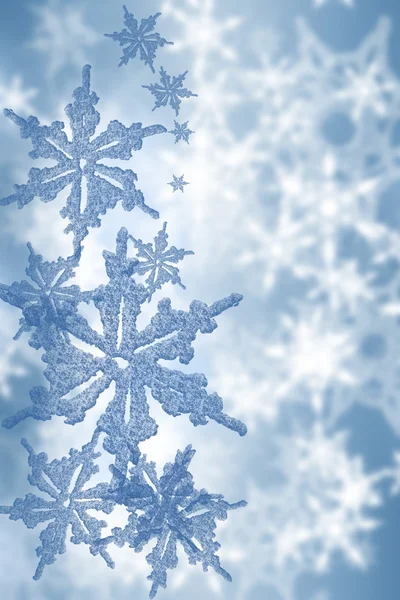 Niebieski płatki śniegu streszczenie tło — Zdjęcie stockowe