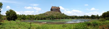 The panorama of Sigiriya (Lion's rock) is an ancient rock fortre clipart