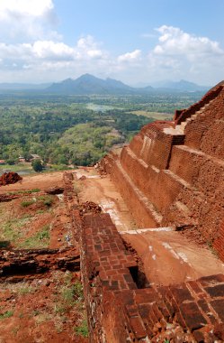 Sigiriya (Aslan'ın rock) görünümünden bir antik kaya kaledir
