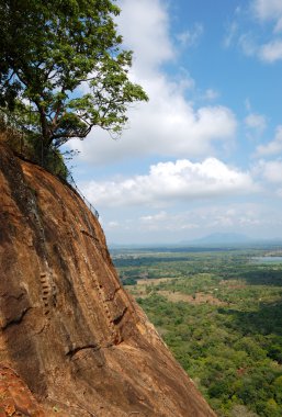 Sigiriya (Aslan'ın rock) görünümünden bir antik kaya kaledir