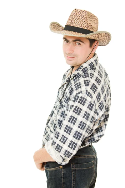 Cowboy tiene le mani sulla cintura . — Foto Stock