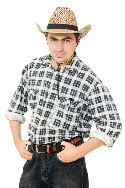 Cowboy houdt zijn handen op zijn riem. — Stockfoto