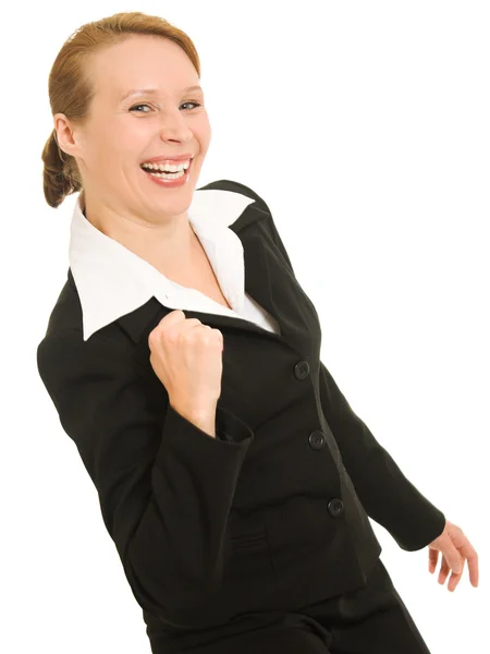 Una donna d'affari di successo su uno sfondo bianco . — Foto Stock