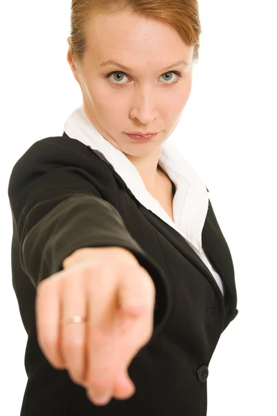 Anger riktningen för en affärskvinna. — Stockfoto
