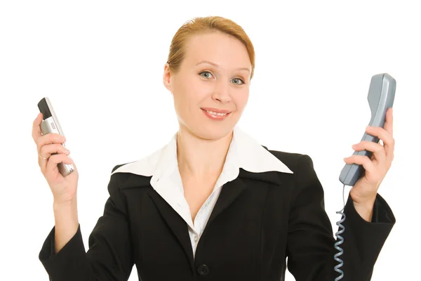Femme d'affaires parlant au téléphone — Photo