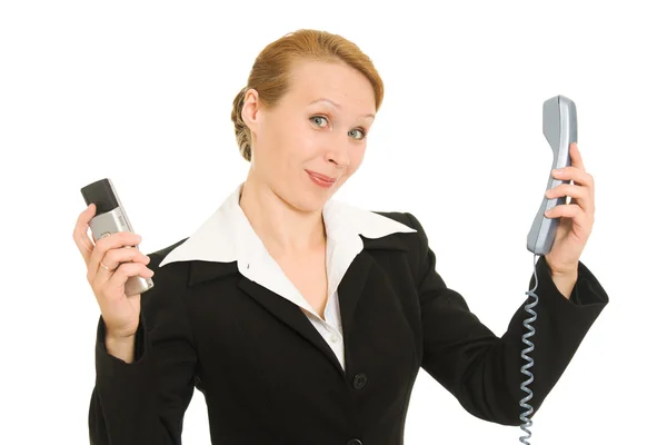 Obchodní žena mluví po telefonu — Stock fotografie