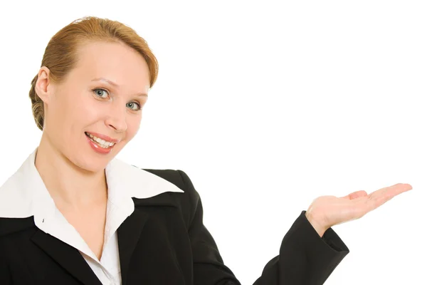 Geschäftsfrau auf weißem Hintergrund. — Stockfoto