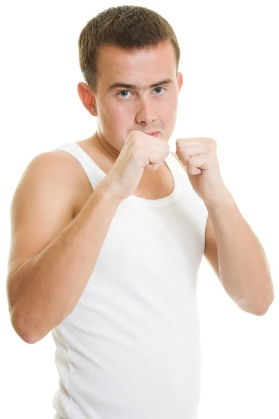 A man compresses his fists — Stock Photo, Image