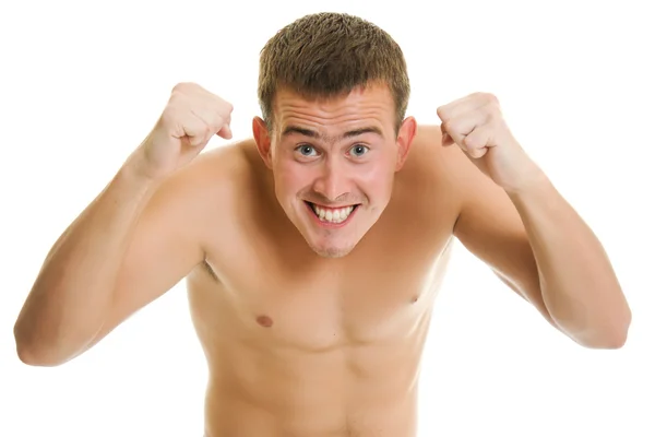 A man compresses his fists — Stock Photo, Image