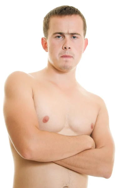 Een man met een naakte torso. — Stockfoto