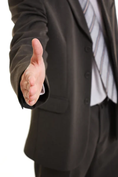 Business handshake on a white background. — Stock Photo, Image