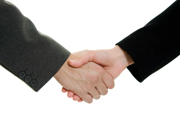 Business handshake on a white background. — Stock Photo, Image