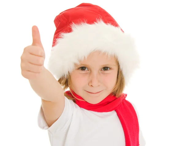 白い背景の上に幸せなクリスマスの子供 [ok] を. — ストック写真
