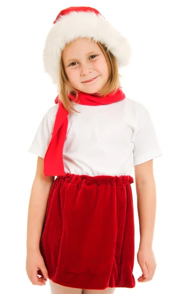 Happy Christmas child on a white background. — Stock Photo, Image