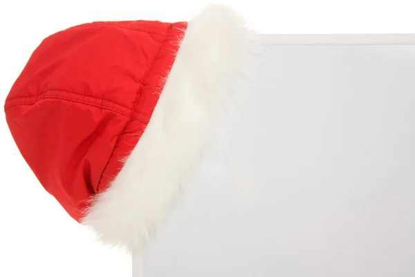 广告牌上的圣诞帽子. — 图库照片