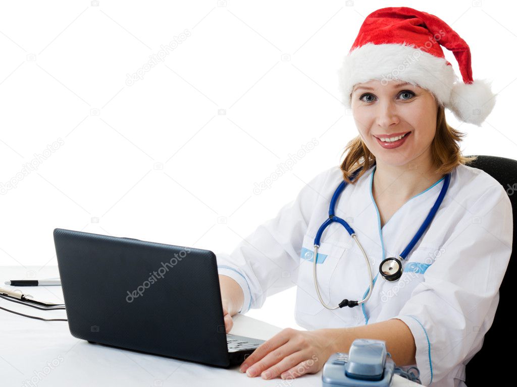 A woman doctor meets Christmas in the workplace.