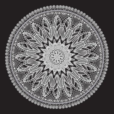 Ornamental round lace pattern clipart