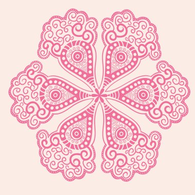 Ornamental round lace pattern, circle background with many detai clipart