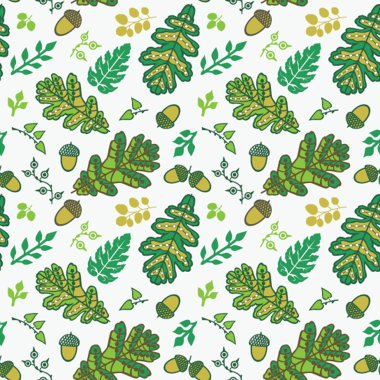 A seamless pattern with leaf,autumn leaf background with acorn clipart