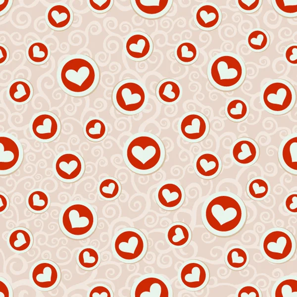 Stock vectorillustratie: Romantische naadloze patroon met hart — Stockvector