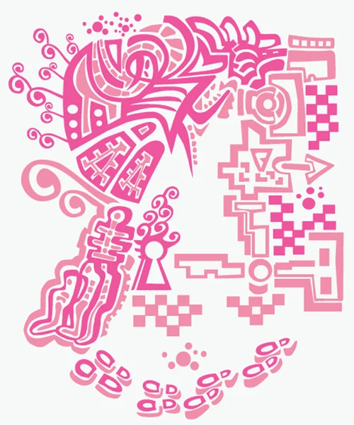 Abstract ontwerp. schets textuur in roze. — Stockvector