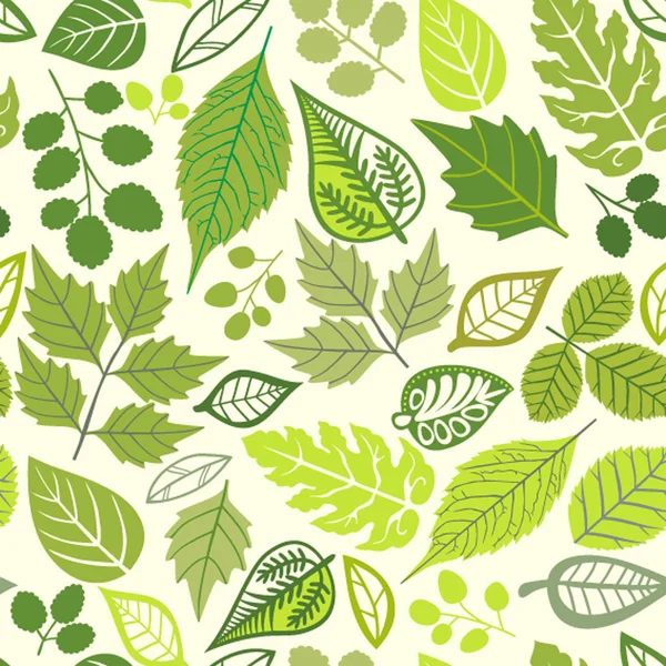 葉のあるシームレスなパターン、秋の葉の背景 — ストックベクタ