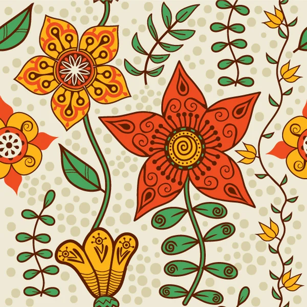 Безшовна текстура з квітами та метеликами. Нескінченна квіткова па — стоковий вектор