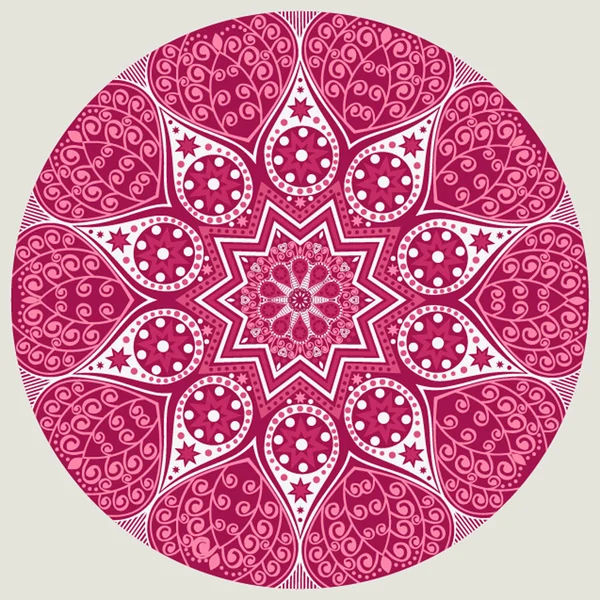 Ornamental round lace pattern, circle background with many detai — Stock Vector