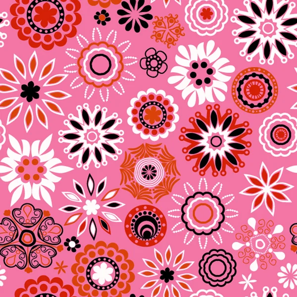 華やかな花のシームレスなテクスチャは、花 l 無限のパターン — ストックベクタ