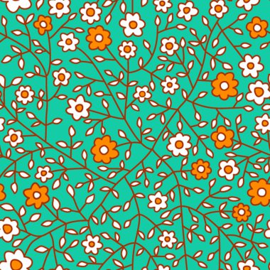 Seamless floral pattern.Endless texture with small daisy. clipart