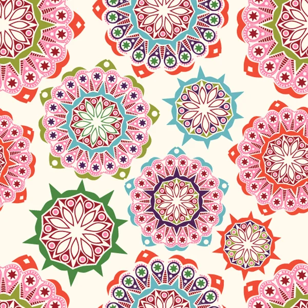 Ornate flowers seamless texture,endless pattern — Stock Vector