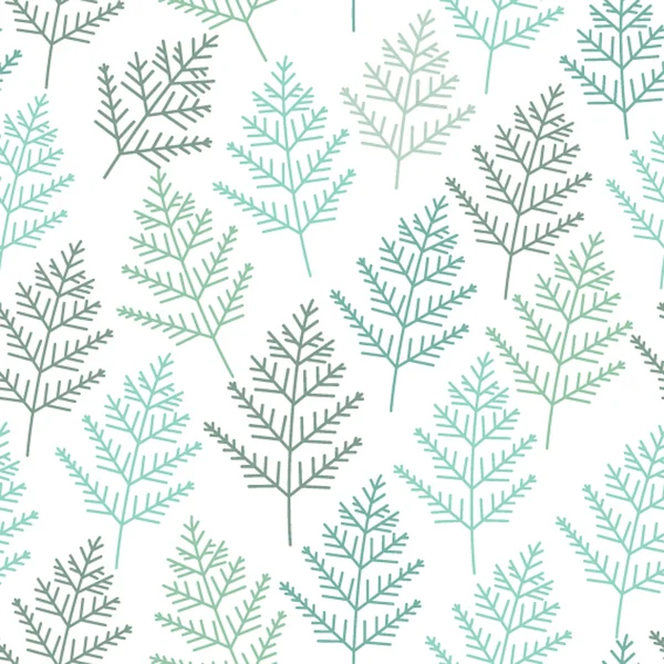 Fir tree branch seamless texture, endless pattern — Stock Vector