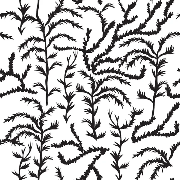 Algen nahtlose Textur, endloses Muster mit Blatt — Stockvektor