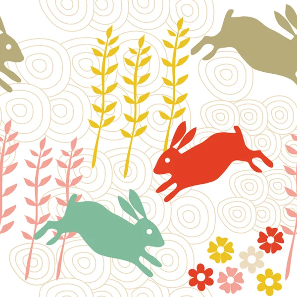 Бесшовная текстура кролика, бесконечная векторная иллюстрация — стоковый вектор