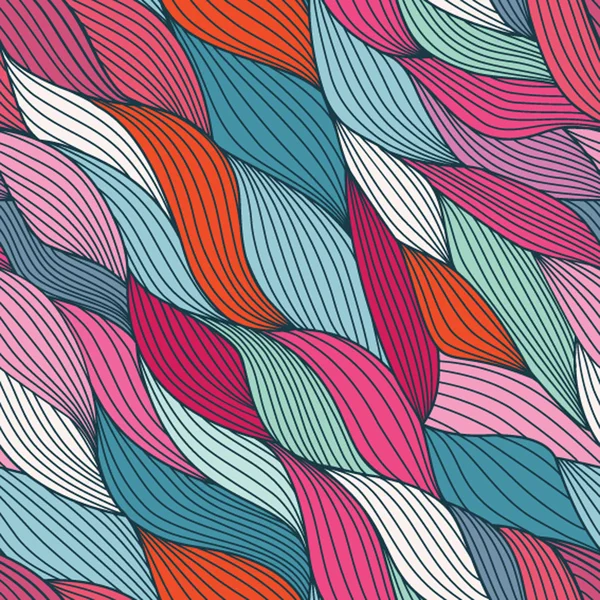 Vector patrón de rayas abstractas sin costuras dibujadas a mano — Vector de stock