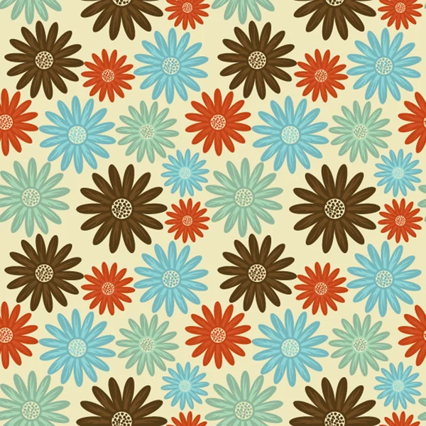 Яркая цветочная бесшовная текстура, бесконечный узор с цветами — стоковый вектор