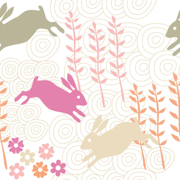 Conejo textura sin costura, vector sin fin ilustración — Archivo Imágenes Vectoriales