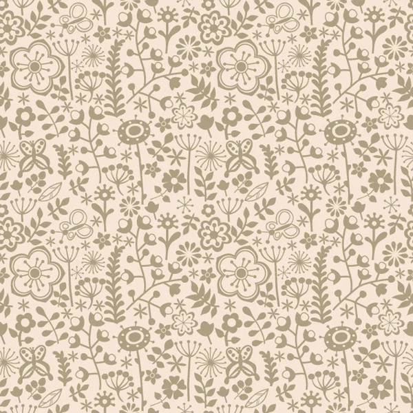Motif floral sans couture, texture sans fin avec flo dessin animé lumineux — Image vectorielle