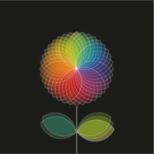 Spektrum květina na černém pozadí — Stockový vektor