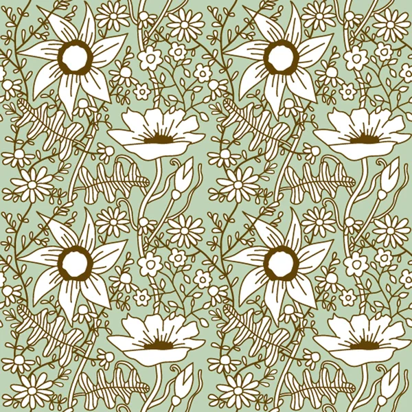 Seamless floral pattern.Endless texture with flowers. — Stock Vector