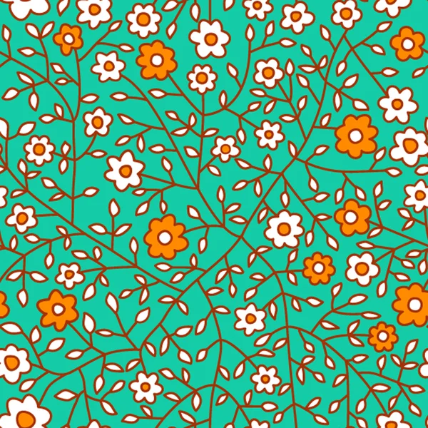 Naadloze floral pattern.endless textuur met kleine daisy. — Stockvector