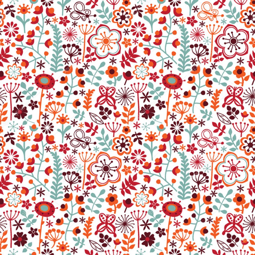 Floral Seamless Bright Texture Endless Decorative Texture With