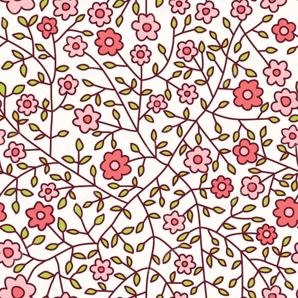 Seamless floral pattern.Endless texture with small daisy.