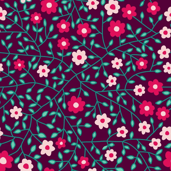 Naadloze floral pattern.endless textuur met kleine daisy. — Stockvector